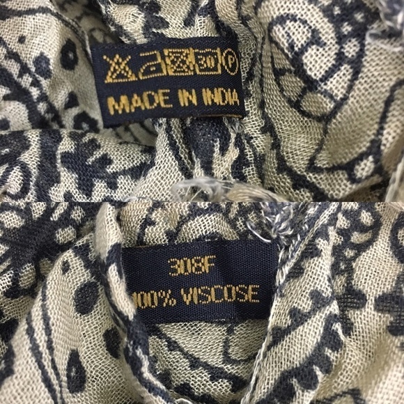 2 Scarf Lot FOREVER 21 Floral Paisley Sheer Fringe Tribal Southwestern Boho Cozy - Picture 6 of 16